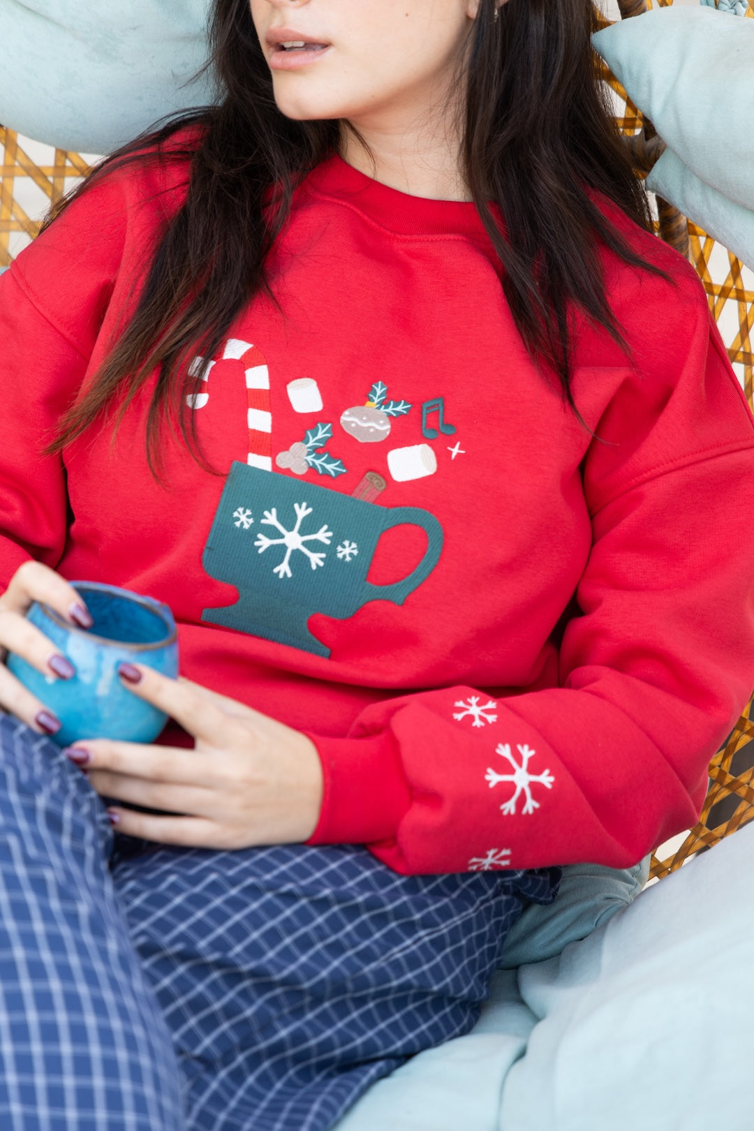 Image of Christmas Checkered Pajama - Red